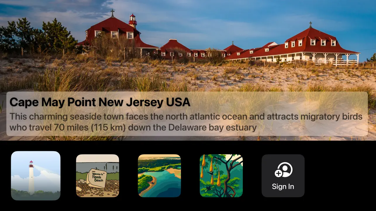 Terra Listens on Apple TV - Station browser